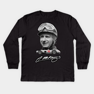 Juan Manuel Fangio Mercedes Benz W196 illustration Kids Long Sleeve T-Shirt